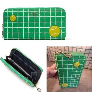 Kate Spade Courtside Zip-around Tennis Continental Wallet.